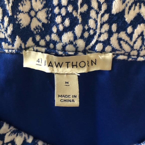 Blue and white floral 41 Hawthorn brocade skirt - Picture 5 of 7